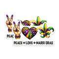 (2 Pack) Mardi Gras Magnets - Peace Love NOLA Decor - Fleur de Lis Carnival Party Celebration - 5 Inches On Longest Side - Thick Durable Magnet - Made in USA - MAG37154