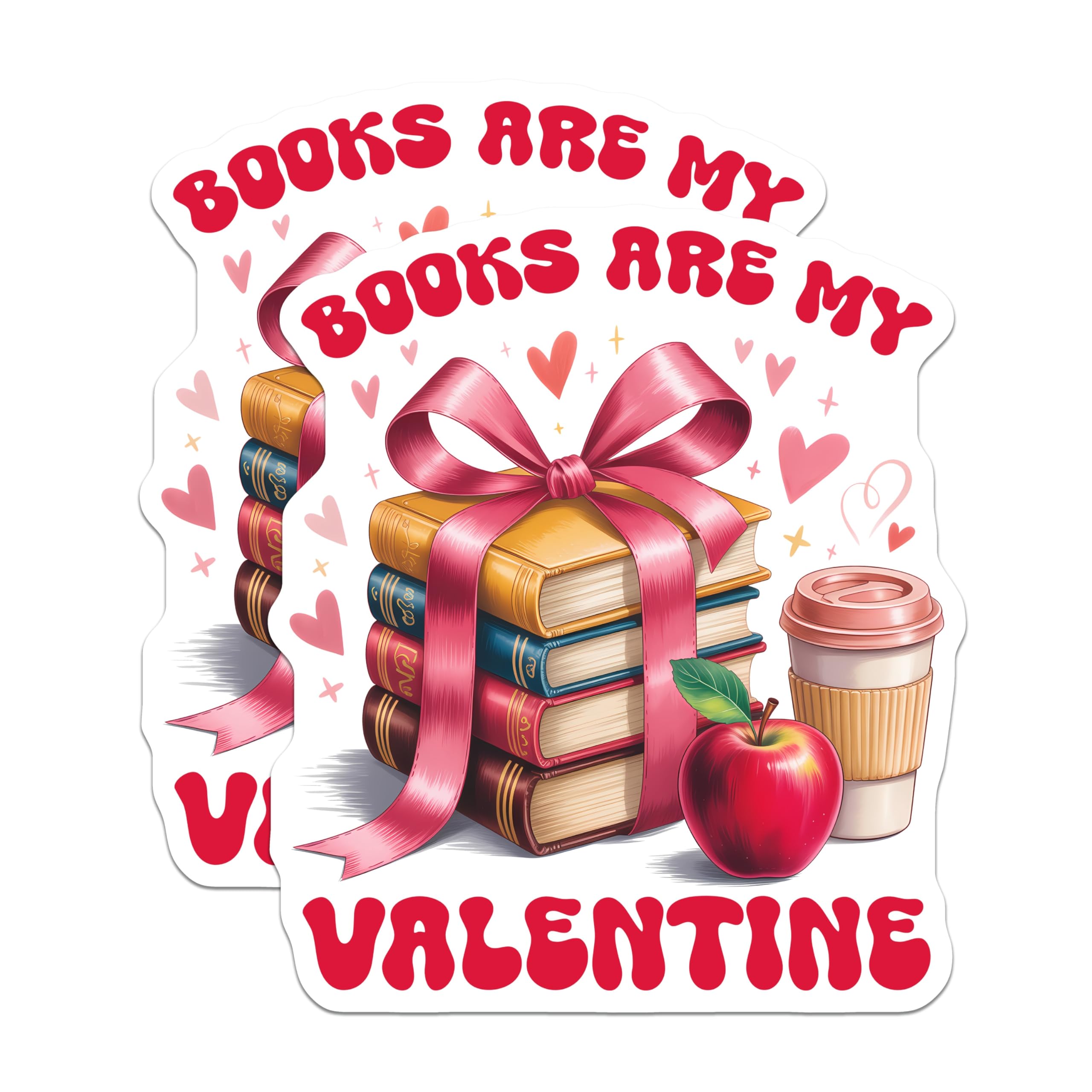 (2 Pack) Books are My Valentine Magnets - Valentines Day - Book Lover Magnets - 5" On Longest Side - Premium Magnet - for Cars, Refrigerators, Toolboxes, Lockers - Made in USA - MAG16759