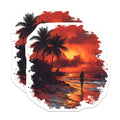 (2 Pack) Tropical Sunset Beach Magnets - Ocean Horizon Scene - Serene Travel Wanderlust Decor - Coastal Vibes Kitchen Accent - 5 Inches On Longest Side - Thick Durable Magnet - Made in USA - MAG30564