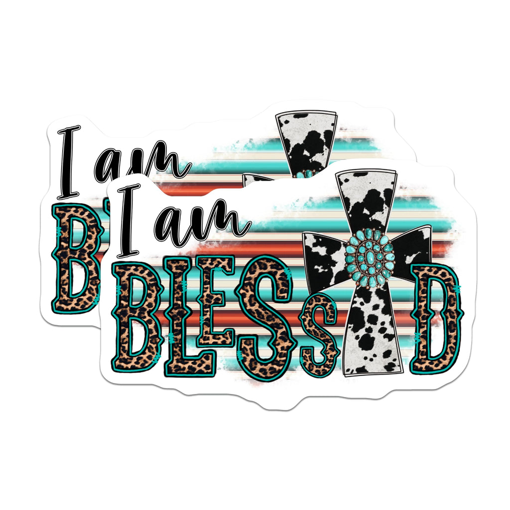 (2 Pack) I am Blessed Magnets - Western Cowgirl Decor - Faith Based Inspiration - 5 Inches On Longest Side - Thick Durable Magnet - Made in USA - MAG26850