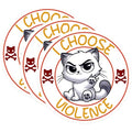 (3 Pack) I Choose Violence Decals - Grumpy Cat Sticker - Funny Laptop Decal - 3 Inches On Longest Side - Easy Peel & Apply - Made in USA - 3MCS6109