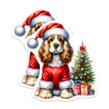 (2 Pack) Cocker Spaniel Christmas Magnets - Santa Dog Holiday Decor - Festive Pet Lover Accent - 5 Inches On Longest Side - Thick Durable Magnet - Made in USA - MAG23782