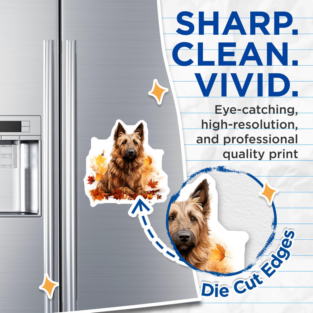 (2 Pack) German Shepherd Dog Magnets - Autumn Pet Decor - Fall Leaves Dog Owner - 5 Inches On Longest Side - Thick Durable Magnet - Made in USA - MAG28504