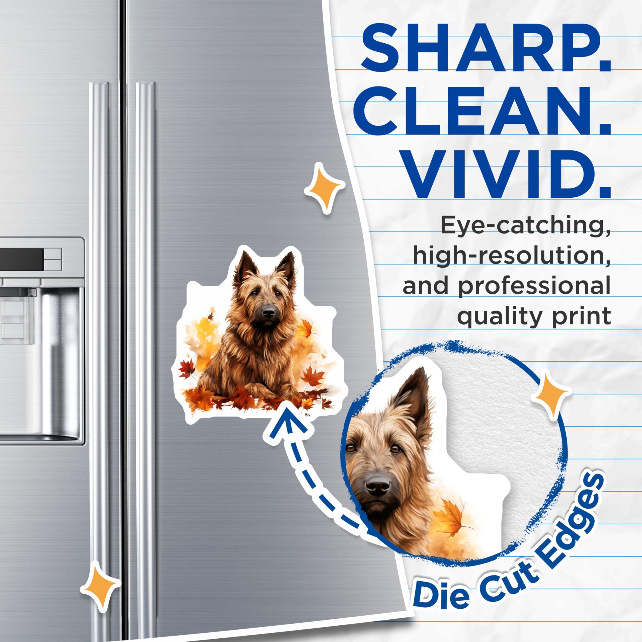 (2 Pack) German Shepherd Dog Magnets - Autumn Pet Decor - Fall Leaves Dog Owner - 5 Inches On Longest Side - Thick Durable Magnet - Made in USA - MAG28504