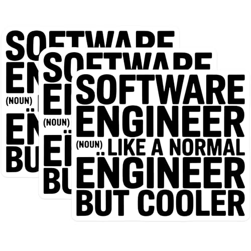 (3 Pack) Software Engineer Decals - Coder - Computer Programmer - Laptop Decals - Funny Engineer Gift - 3 Inches On Longest Side - Easy Peel & Apply - Made in USA - 3MCS4081