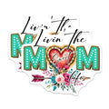 (2 Pack) Livin The Mom Life Magnets - Sweet Heart Florals - Mom Life Decor - 5" On Longest Side - for Cars, Fridges, Toolboxes - Made in USA - MAG7715