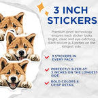(3 Pack) Shiba Inu Decals - Cute Dog Sticker - Laptop Decals - 3 Inches On Longest Side - Easy Peel & Apply - Made in USA - 3MCS8581