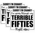 (3 Pack) Cranky Fifties Decals - Funny Saying Decals - Milestone Birthday Decal - 3 Inches On Longest Side - Easy Peel & Apply - Made in USA - 3MCS4601