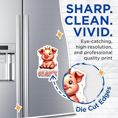 (2 Pack) Cute Piglet Magnets - Animal Lovers - Kitchen Decor - 5" On Longest Side - for Cars, Fridges, Toolboxes - Made in USA - MAG7939