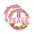 (2 Pack) Peace Flower Stickers - Hippie Vibes Stickers - Floral Peace Sign Decals - 5" On Longest Side - Sticks to Smooth Flat Surfaces - Made in USA - BMCS4709