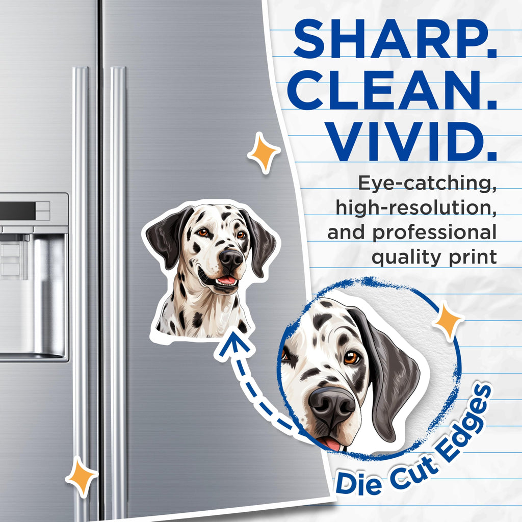 (2 Pack) Dalmatian Dog Magnets - Adorable Pet Owner Decor - Dog Mom Fridge Accent - 5 Inches On Longest Side - Thick Durable Magnet - Made in USA - MAG25124