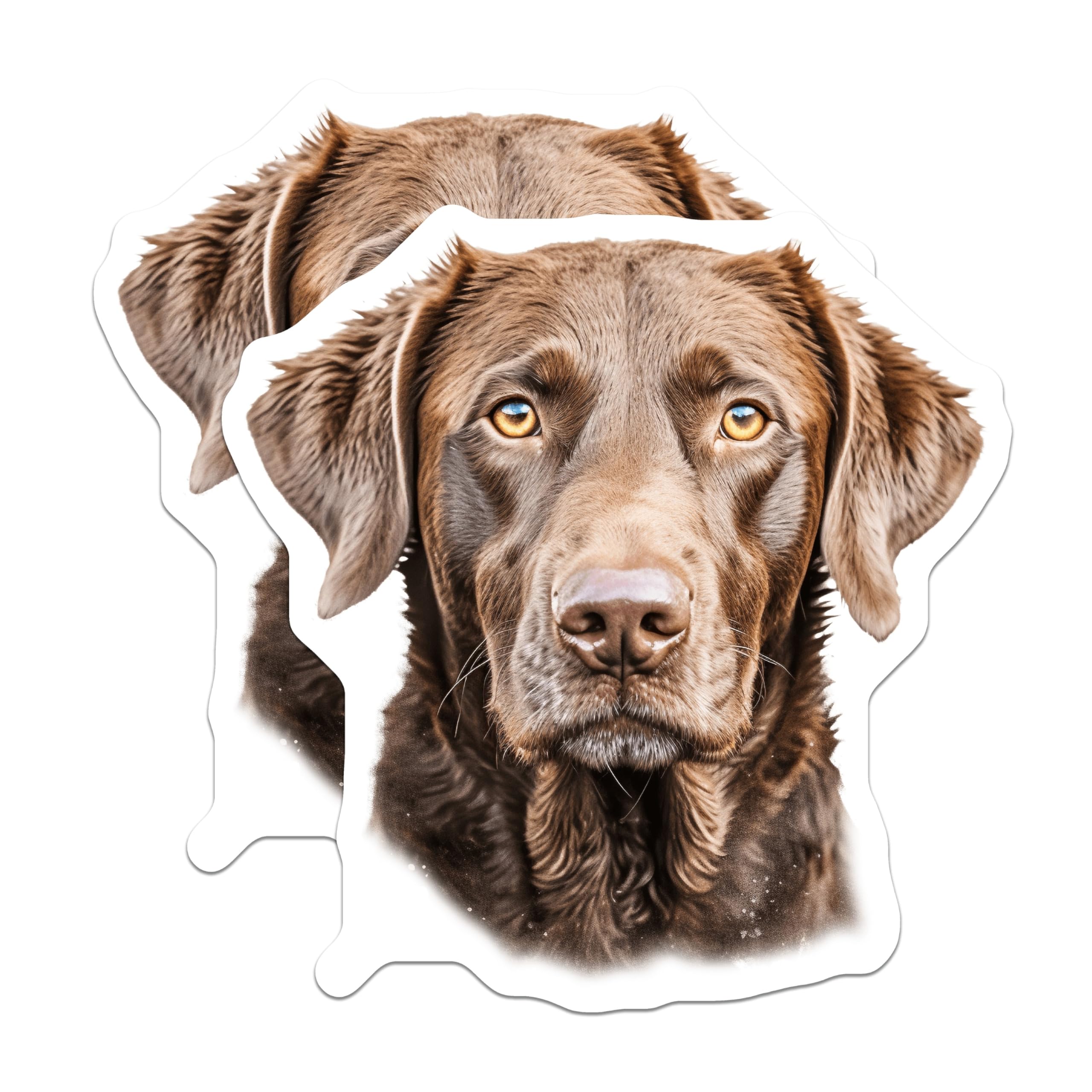 (2 Pack) Chocolate Labrador Magnets - Dog Lover Decor - Lab Retriever Art - Pet Owner Fridge Accent - 5 Inches On Longest Side - Thick Durable Magnet - Made in USA - MAG25701