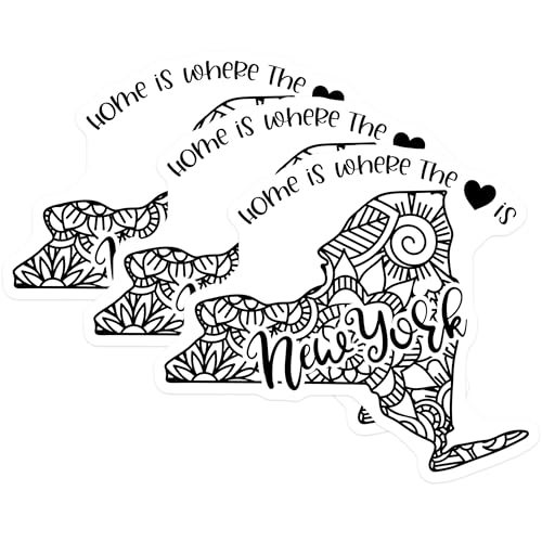 (3 Pack) New York Decals - Home State Pride - Laptop Decals - 3 Inches On Longest Side - Easy Peel & Apply - Made in USA - 3MCS7845