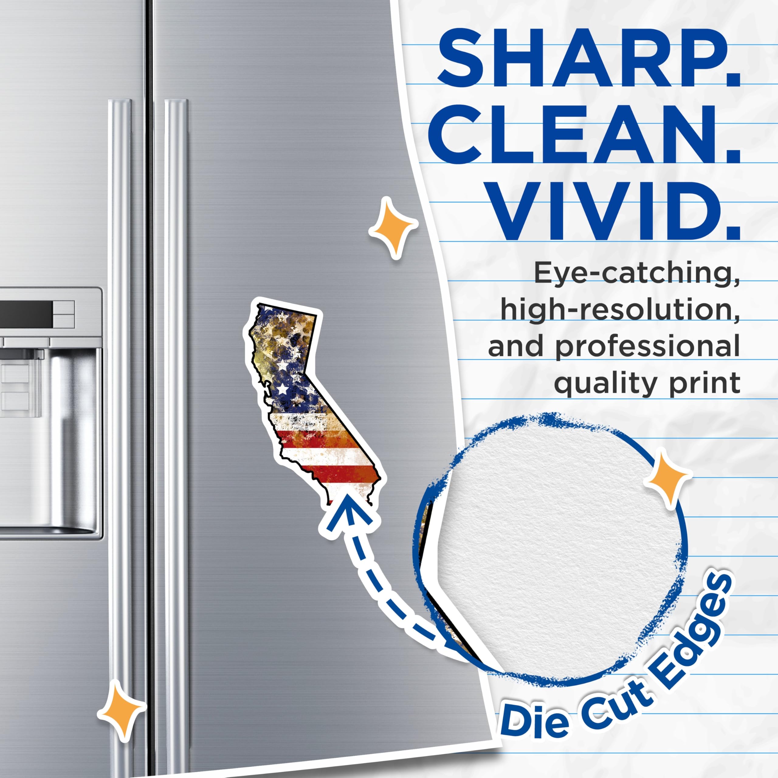 (2 Pack) California Flag Magnets - USA State Pride - Patriotic Fridge Decor - 5" On Longest Side - Premium Magnet - for Cars, Refrigerators, Toolboxes, Lockers - Made in USA - MAG18923