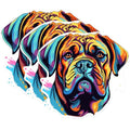(3 Pack) Dog Decals - Colorful Mastiff Stickers - Laptop Decals - 3 Inches On Longest Side - Easy Peel & Apply - Made in USA - 3MCS0678