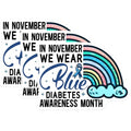 (3 Pack) Diabetes Awareness Decals - November Awareness - Rainbow Cloud Decals - 3 Inches On Longest Side - Easy Peel & Apply - Made in USA - 3MCS2604