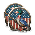 (2 Pack) Patriotic Duck Magnets - American Flag Rifle Hunter - USA Wildlife Vehicle Decor - 5 Inches On Longest Side - Thick Durable Magnet - Made in USA - MAG20525