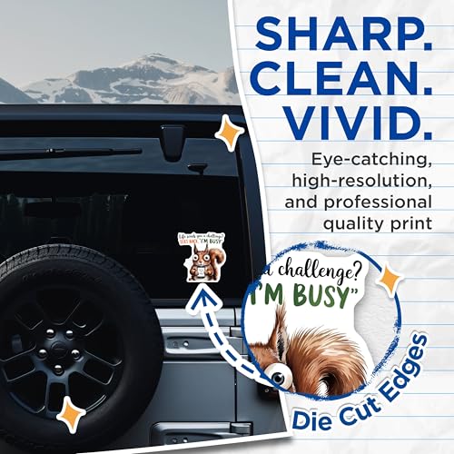 (2 Pack) Text Back Im Busy Stickers - 5" On Longest Side - Sticks to Smooth Flat Surfaces - Made in USA - BMCS8754 - BMCS8754