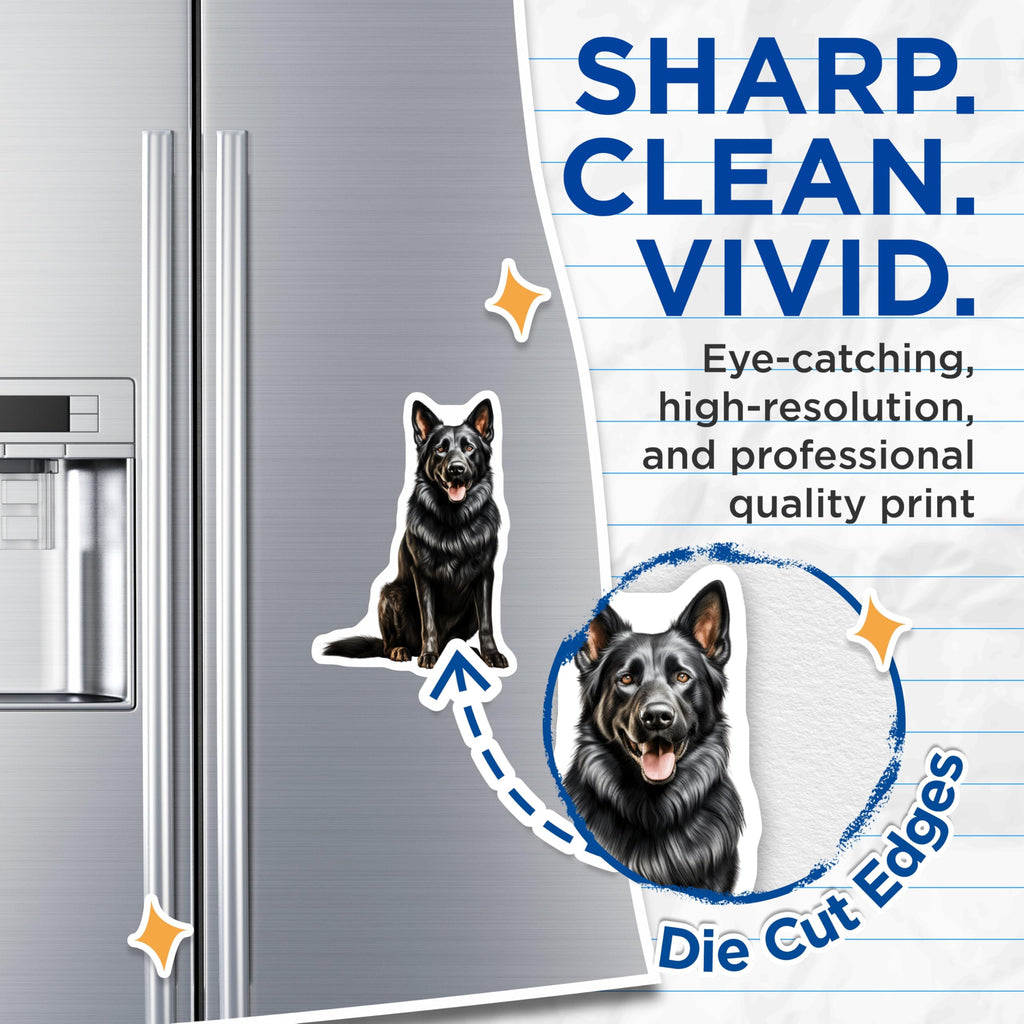 (2 Pack) Black German Shepherd Magnets - German Shepherd Dog Owner Decor - Pet Lover Collectibles for Dog Moms Dads - 5 Inches On Longest Side - Thick Durable Magnet - Made in USA - MAG30652