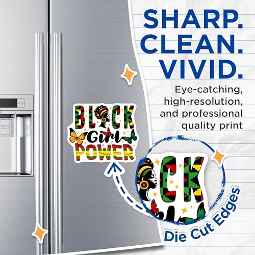 (2 Pack) Black Girl Power Magnets - African American Art - Motivational Decor - Empowerment Artwork for Women - 5" On Longest Side - for Cars, Fridges, Toolboxes - Made in USA - MAG7361