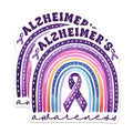 (2 Pack) Alzheimer's Awareness Stickers - Purple Ribbon - Support Awareness Decals - 5" On Longest Side - Sticks to Smooth Flat Surfaces - Made in USA - BMCS9794