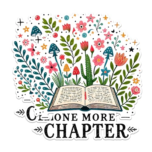 (2 Pack) One More Chapter Stickers - Book Lover Stickers - Reading Enthusiast Stickers - 5" On Longest Side - Sticks to Any Smooth Flat Surface - Made in USA - BMCS2745