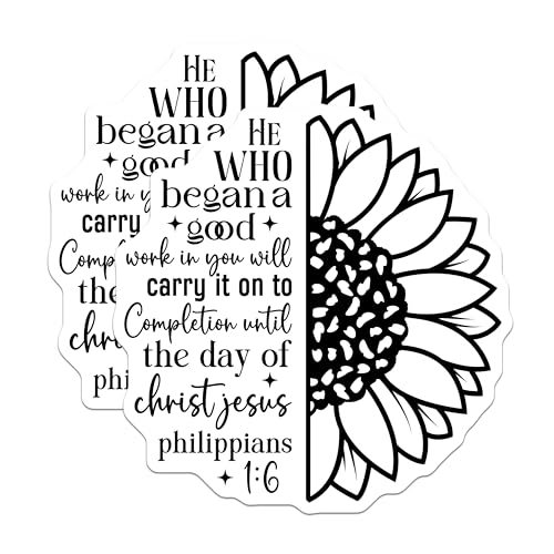 (2 Pack) Inspirational Sunflower Magnets - Bible Verse Magnets - Motivational Quote Magnets - Christian Home - 5" On Longest Side - for Cars, Fridges, Toolboxes - Made in USA - MAG3849