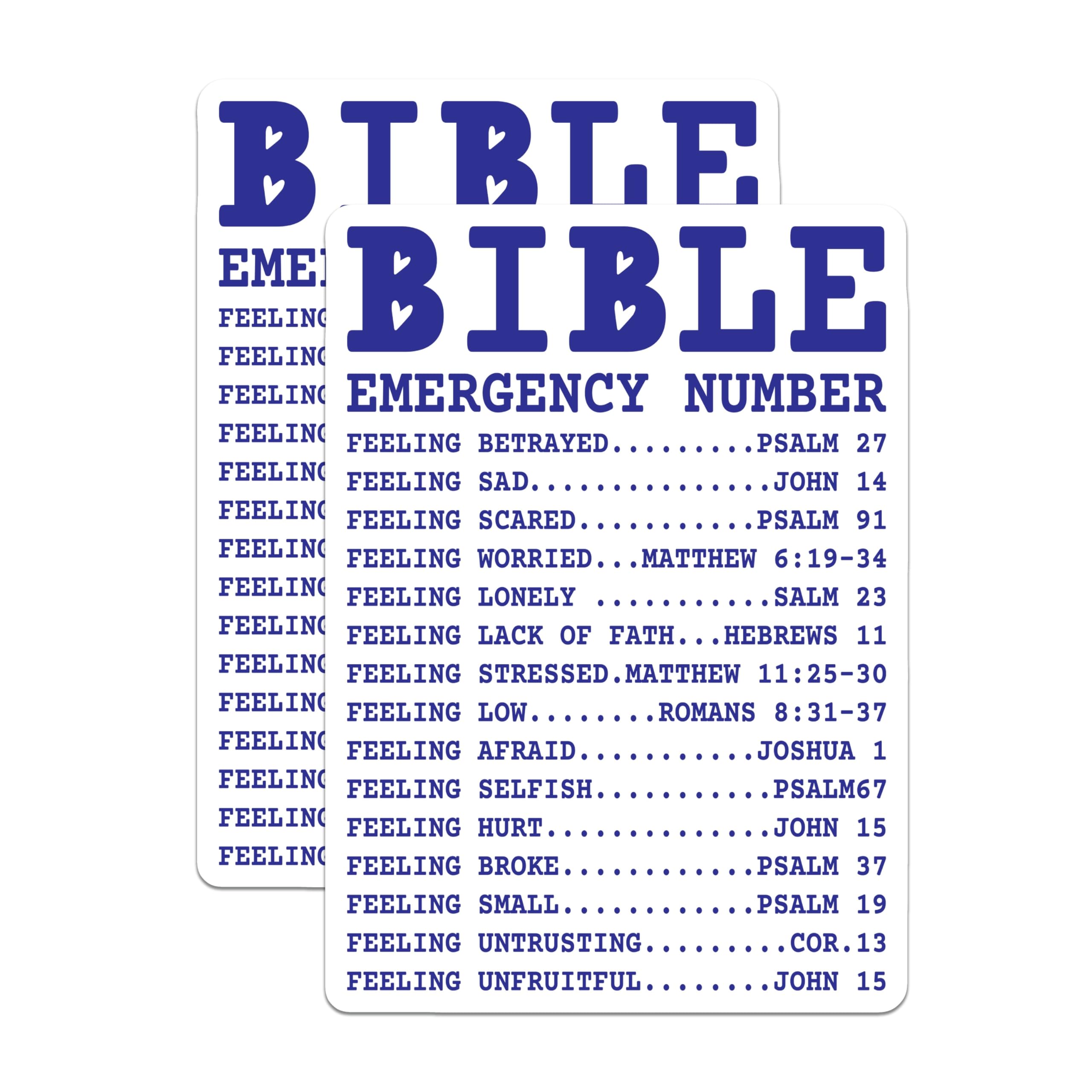 (2 Pack) Bible Emergency Number Magnets - Scripture Verse Encouragement - Christian Faith Support for Hard Times - 5 Inches On Longest Side - Thick Durable Magnet - Made in USA - MAG19602