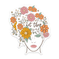 (2 Pack) Floral Woman Face Magnets - Let Them Bloom Decor - Bohemian Style Gift Ideas - 5" On Longest Side - Premium Magnet - for Cars, Refrigerators, Toolboxes, Lockers - Made in USA - MAG18024