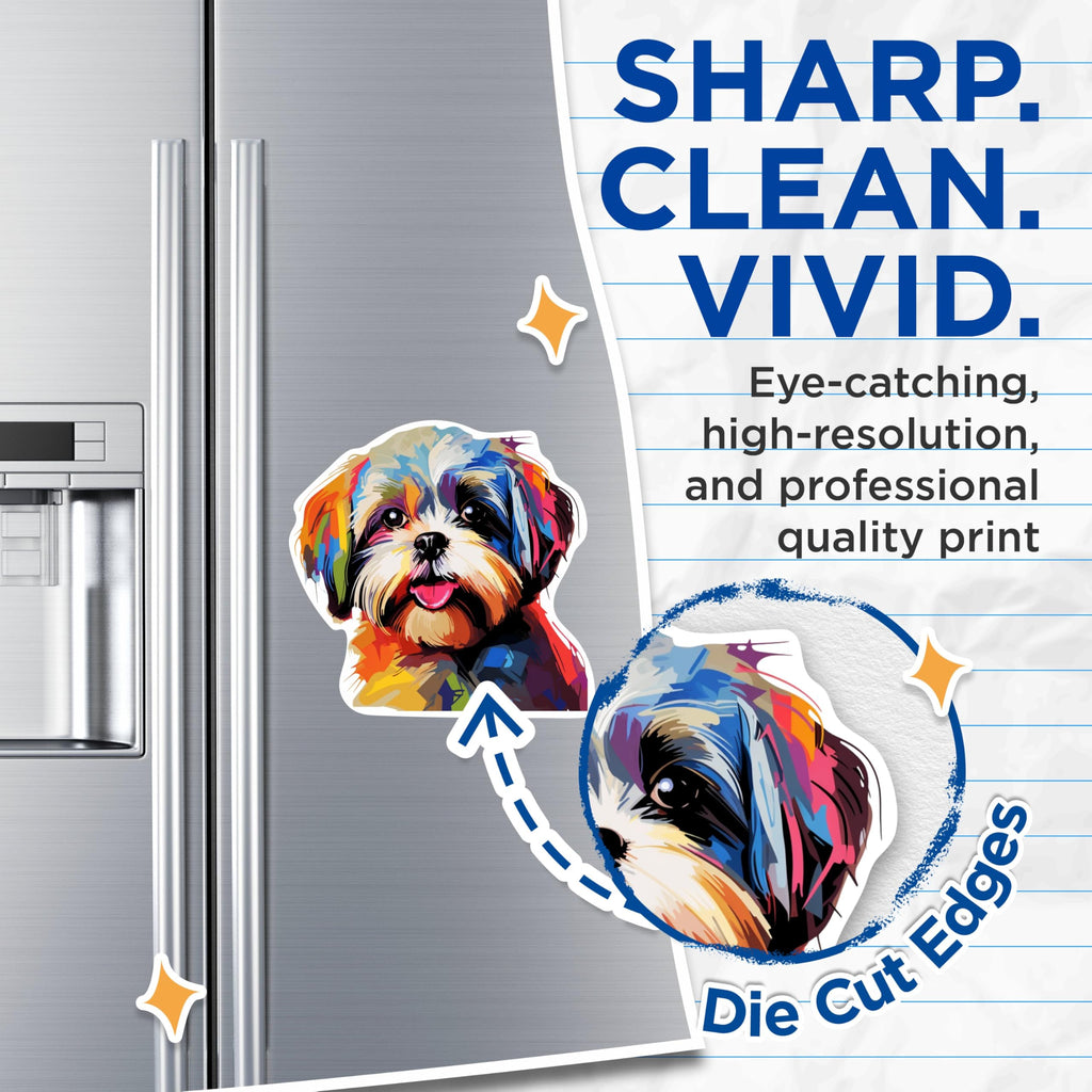 (2 Pack) Shih Tzu Dog Breed Magnets - 5 Inches On Longest Side - Choose from Over 100 Dog Breeds - for Cars, Refrigerators, Toolboxes - Made in USA - MAG1954