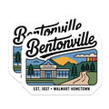 (2 Pack) Bentonville Magnets - Arkansas Hometown - Souvenir Travel Fridge Magnets - 5" On Longest Side - Premium Magnet - for Cars, Refrigerators, Toolboxes, Lockers - Made in USA - MAG17934