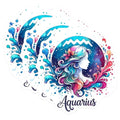 (3 Pack) Aquarius Decals - Zodiac Sign Stickers - Astrology Lover - Laptop Decal - Water Bearer Art- 3 Inches On Longest Side - Easy Peel & Apply - Made in USA - 3MCS5709