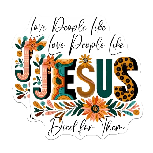 (2 Pack) Love People Like Jesus Magnets - Inspirational Christian - Faith-Based Decor - Motivational - 5" On Longest Side - for Cars, Refrigerators, Lockers - Made in USA BMCS3119