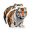 (2 Pack) Majestic Tiger Magnets - Powerful Feline Fridge Decor - Wild Animal Refrigerator Art - Big Cat Wildlife Collectible - 5 Inches On Longest Side - Thick Durable Magnet - Made in USA - MAG20265