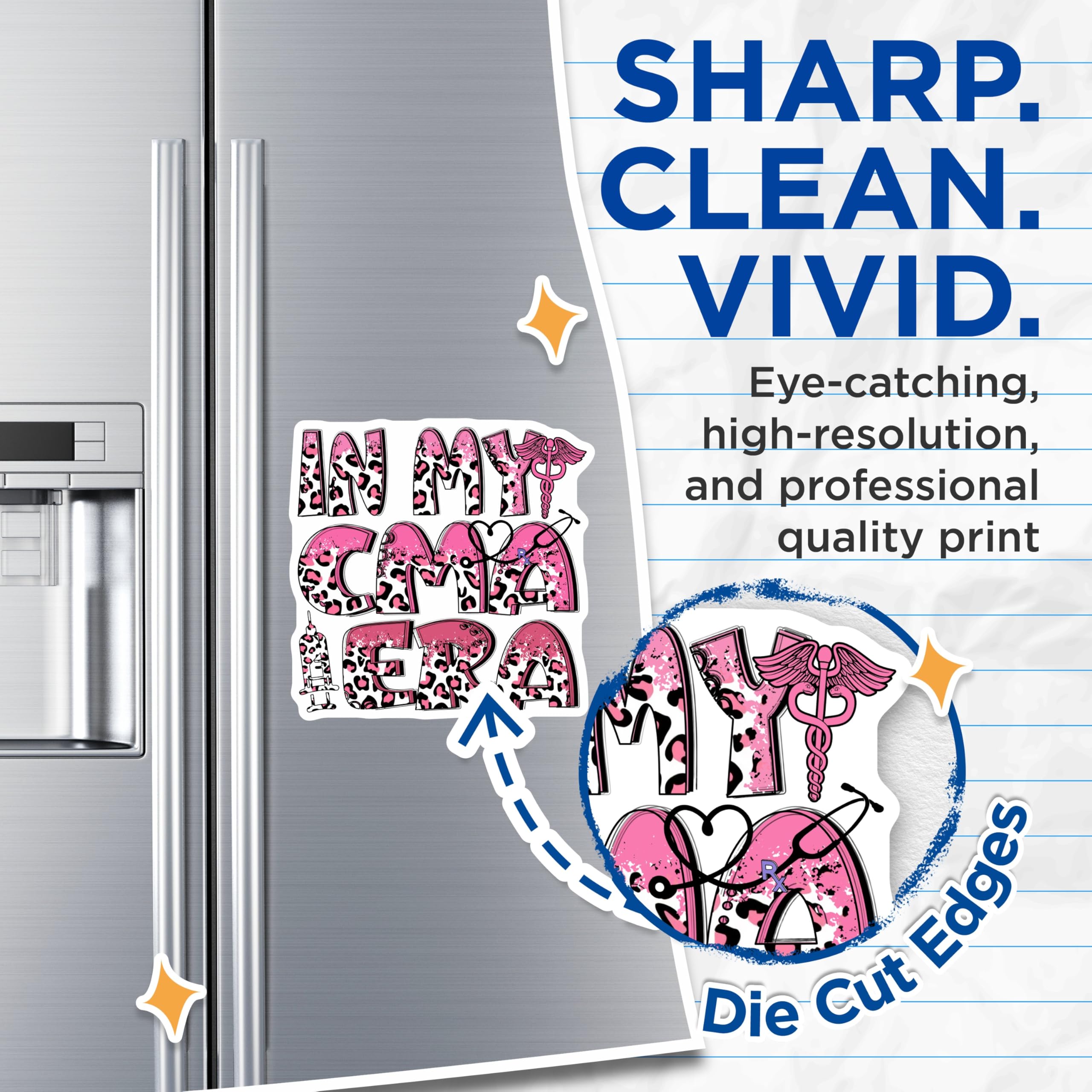 (2 Pack) in My CMA Era Magnets - Certified Medical Assistant - Leopard Print Nurse Decor - 5" On Longest Side - Premium Magnet - for Cars, Refrigerators, Toolboxes, Lockers - Made in USA - MAG18556