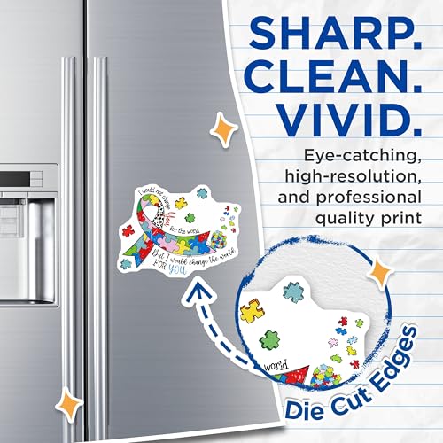 (2 Pack) Autism Awareness Magnets Magnets - Puzzle Ribbon Design - 5" On Longest Side - Made in USA - Sticks to Refrigerators & Metal Surfaces - MAG8899