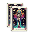 (2 Pack) The Hot Mama Stickers - Skeleton Tarot Stickers - Celestial Art Stickers - 5" On Longest Side - Sticks to Smooth Flat Surfaces - Made in USA - BMCS5437