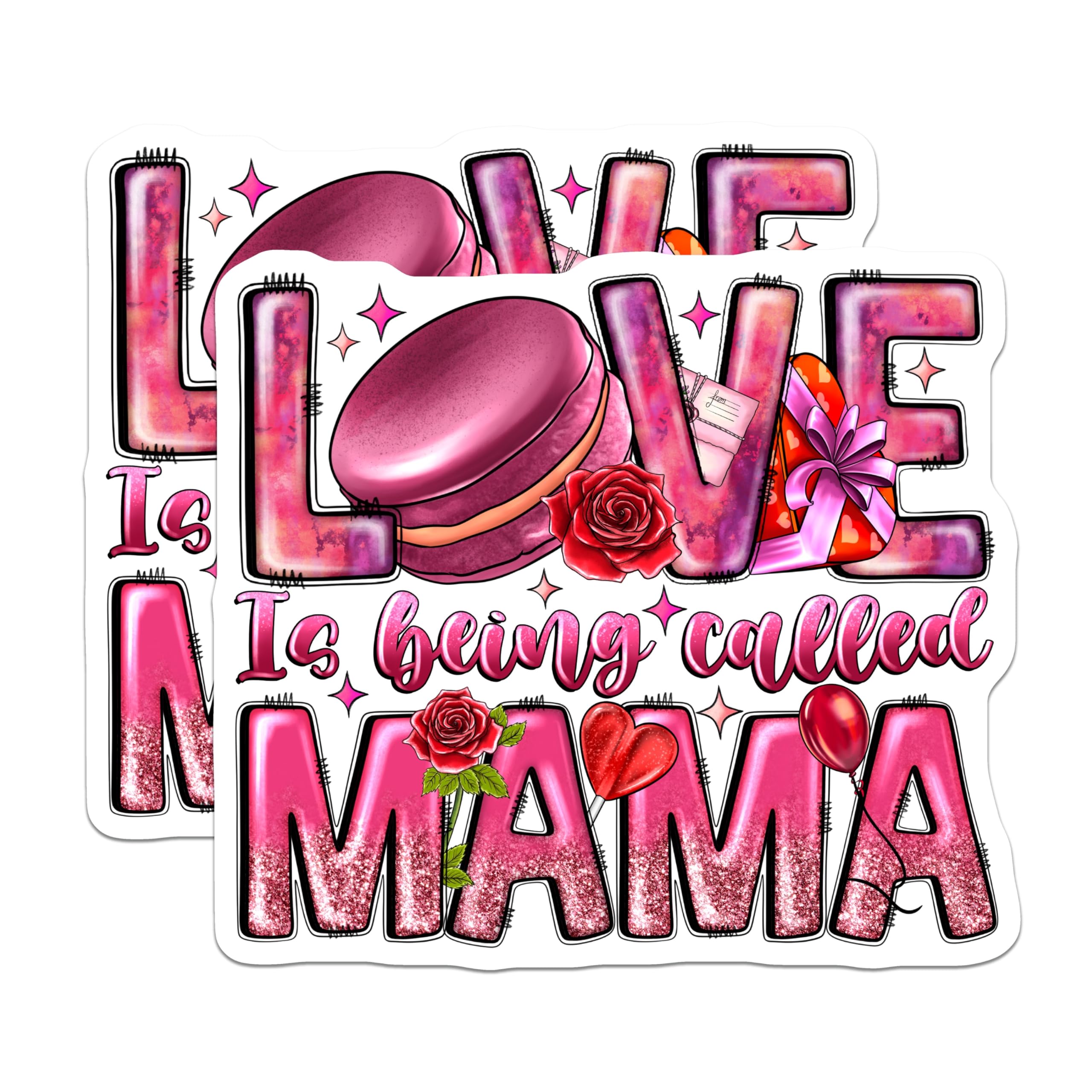 (2 Pack) Love is Being Called Mama Magnets - New Mom Appreciation - Mother's Day Decoration - 5 Inches On Longest Side - Thick Durable Magnet - Made in USA - MAG30617