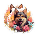 (2 Pack) Happy Dog Magnets - Floral Pet Owner Decor - Dog Mom Fridge Magnet - 5 Inches On Longest Side - Thick Durable Magnet - Made in USA - MAG27625