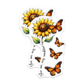 (2 Pack) Sunflower Butterfly Stickers - Inspirational Quotes - Bright Floral Decals - 5" On Longest Side - Sticks to Smooth Flat Surfaces - Made in USA - BMCS7988