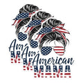 (3 Pack) American Mama Decals - Patriotic Mama - Messy Bun Decals - 3 Inches On Longest Side - Easy Peel & Apply - Made in USA - 3MCS0603