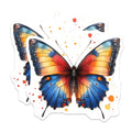 (2 Pack) Vibrant Watercolor Butterfly Magnets - Nature Inspired Fridge Decor - Boho Kitchen Locker Art - 5 Inches On Longest Side - Thick Durable Magnet - Made in USA - MAG29956