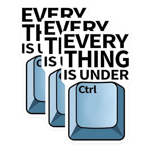 (3 Pack) Ctrl Button Decals - Everything is Under Control - Keyboard Decal - 3 Inches On Longest Side - Easy Peel & Apply - Made in USA - 3MCS6183