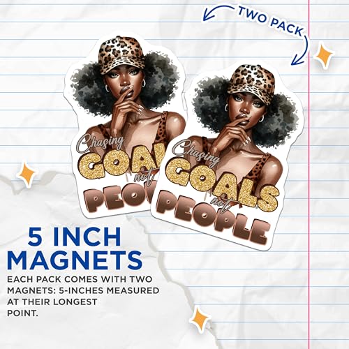 (2 Pack) Chasing Goals Not People Magnets Magnets - Motivational Decor - Inspirational Quotes - 5" On Longest Side - Made in USA - Sticks to Refrigerators & Metal Surfaces - MAG9044
