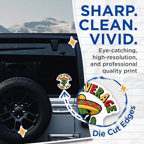 (2 Pack) Nacho Average Jesus Fan Stickers - Funny Religious Stickers - Cute Cactus Stickers - Cool Christian Stickers - 5" On Longest Side - Sticks to Smooth Flat Surfaces - Made in USA - BMCS4827