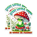 (2 Pack) Inspirational Frog Stickers - Mushroom Art Stickers - Motivational Quote Stickers - 5" On Longest Side - Sticks to Smooth Flat Surfaces - Made in USA - BMCS3718