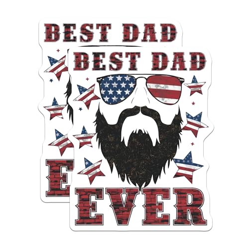 (2 Pack) Best Dad Ever Stickers - 5" On Longest Side - Sticks to Smooth Flat Surfaces - Made in USA - BMCS8610 - BMCS8610