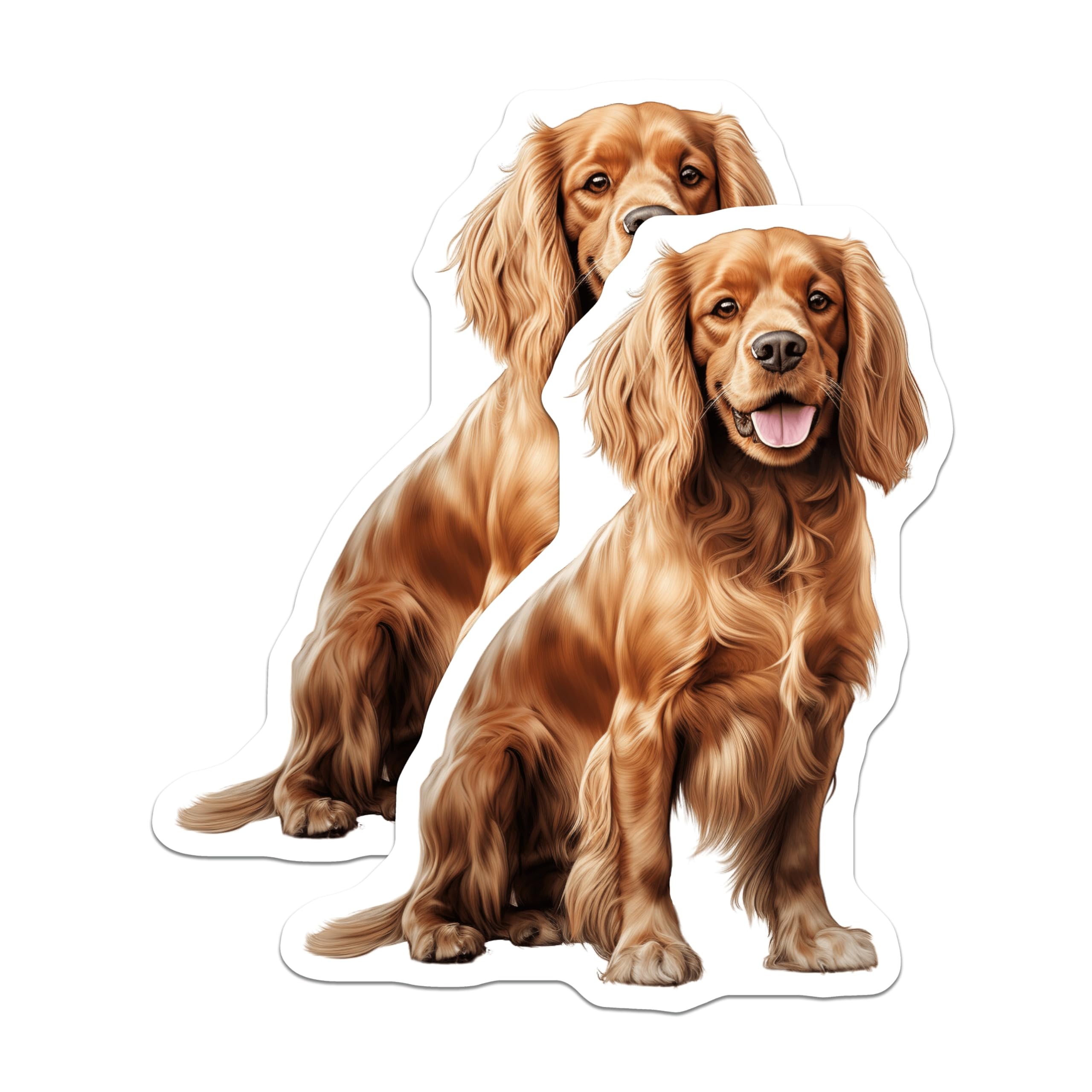 (2 Pack) Adorable Cocker Spaniel Magnets - Happy Dog Lover Decor - Cute Pet Art Refrigerator Magnets for Dog Moms - 5 Inches On Longest Side - Thick Durable Magnet - Made in USA - MAG27765