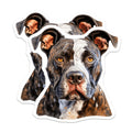(2 Pack) American Bully Magnets - Brindle Pitbull Dog Art - Loyal Canine Companion Decor - 5 Inches On Longest Side - Thick Durable Magnet - Made in USA - MAG29055
