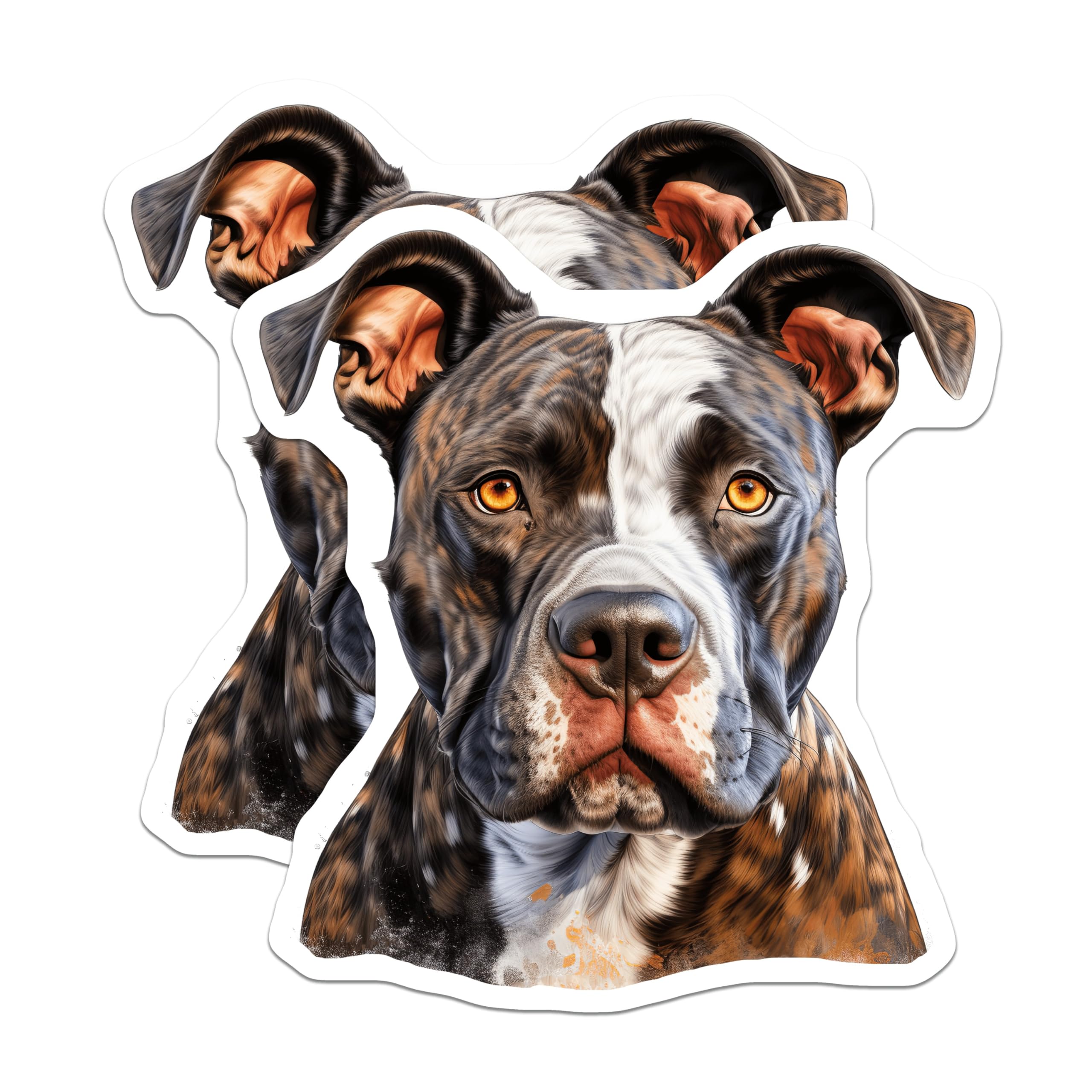 (2 Pack) American Bully Magnets - Brindle Pitbull Dog Art - Loyal Canine Companion Decor - 5 Inches On Longest Side - Thick Durable Magnet - Made in USA - MAG29055